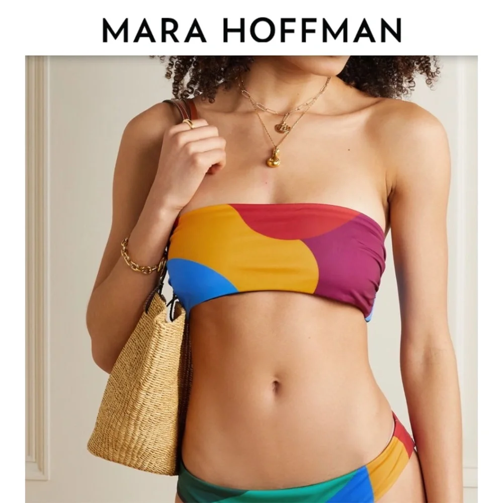 Mara Hoffman Abigail Printed Recycled Bandeau Bikini Top